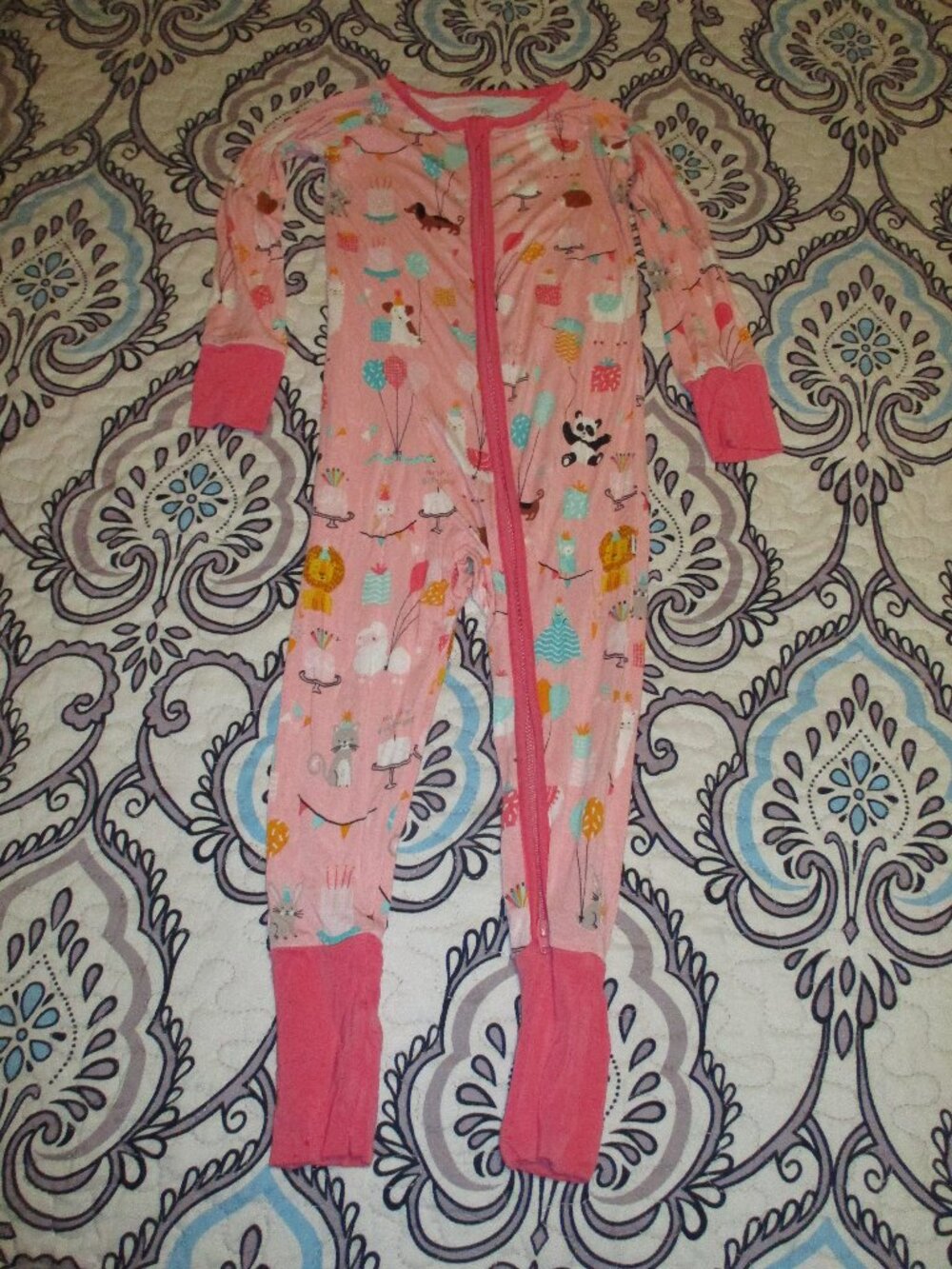 Little Sleepies Happy Birthday Party Animals  Zippie Pink